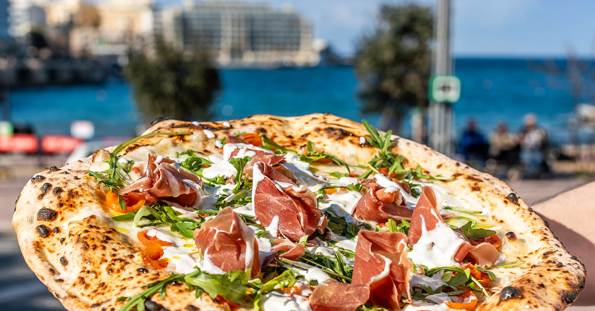 Pizza with Sea View in Malta